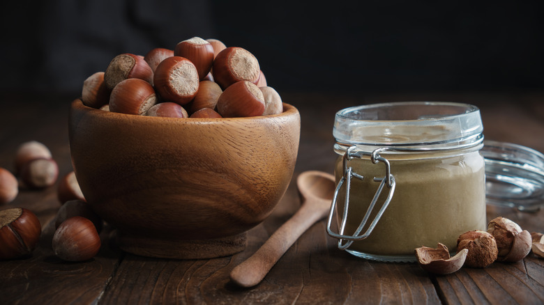 Jar of hazelnut butter