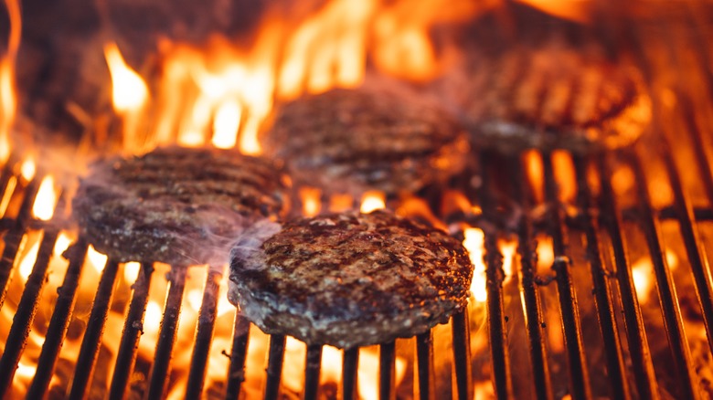 burgers on a grill