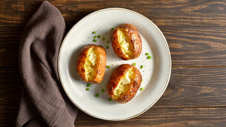 baked potatoes on a plate