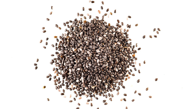 Pile of chia seeds