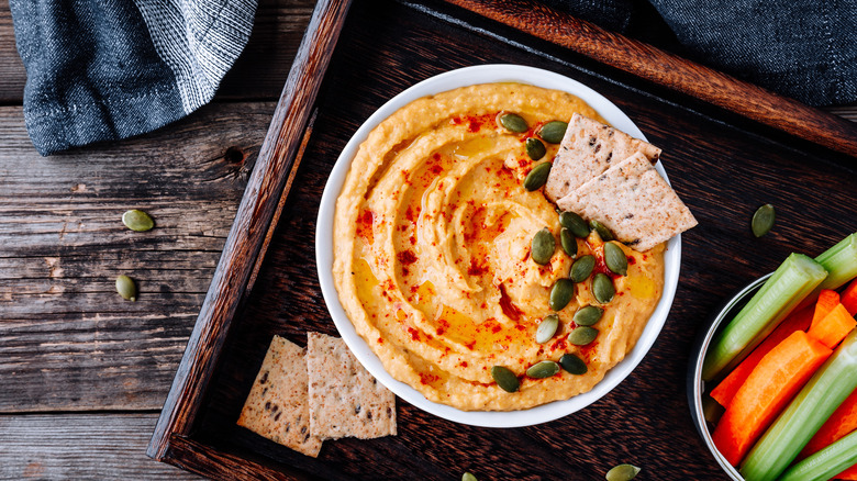 Roasted pumpkin seed hummus