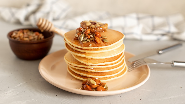 Pancakes nuts pumpkin seeds