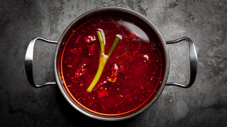 Spicy oily hot pot broth 