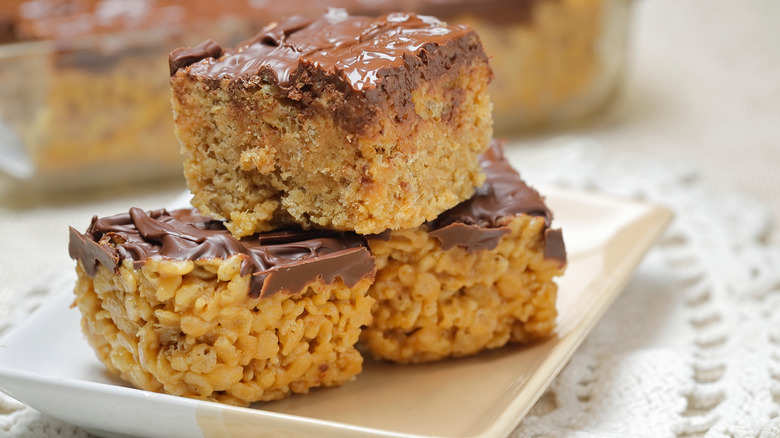 Rice Krispies treats with chocolate