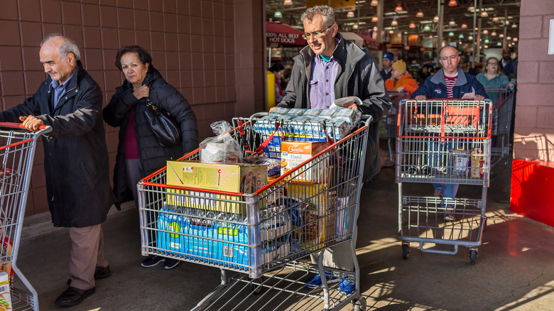 Costco full shopping carts