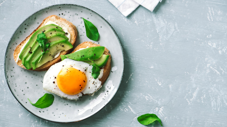 Avocado toast with fried egg