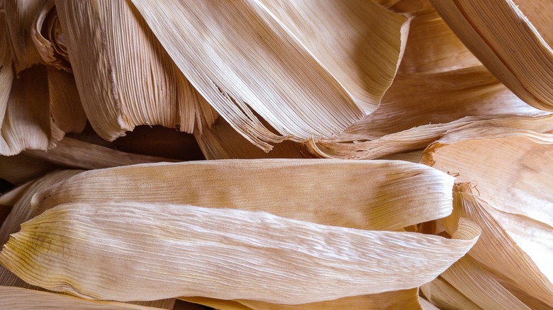 corn husks drying in the sun