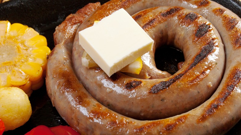 boudin sausage with butter