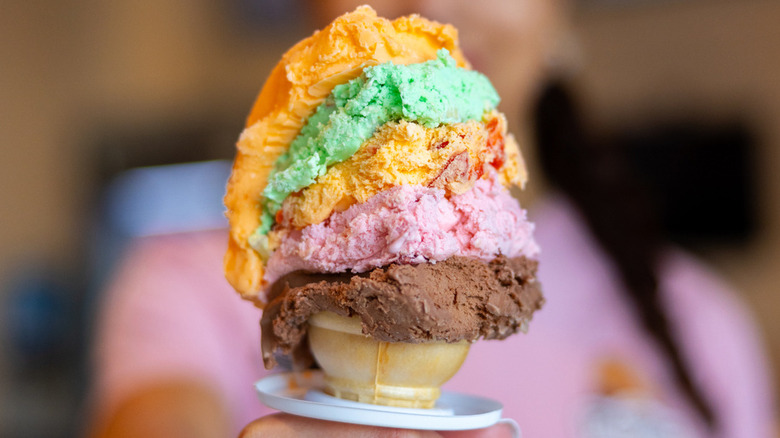 rainbow cone ice cream