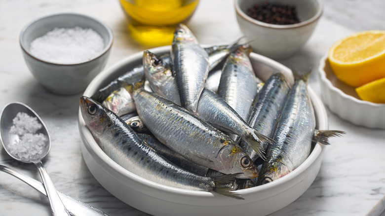 Sardines on a plate