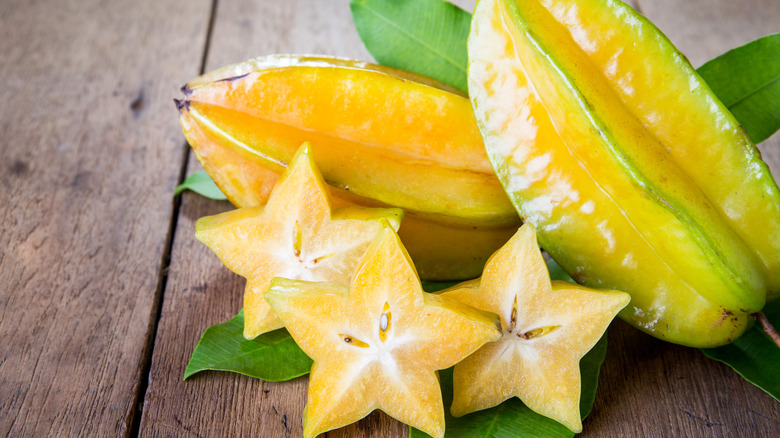 Star fruit sliced and whole