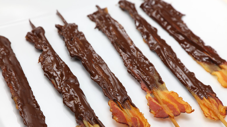 bacon covered in dark chocolate 