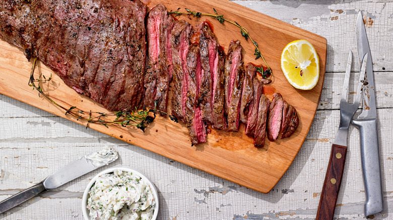 sliced skirt steak