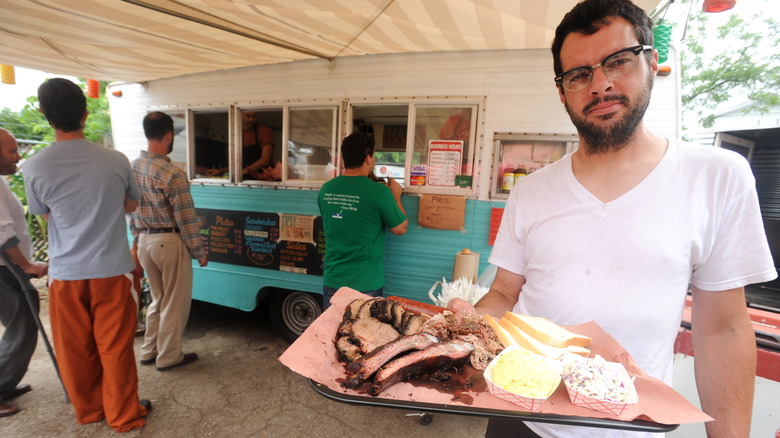 Texas pitmaster Aaron Franklin with barbecue