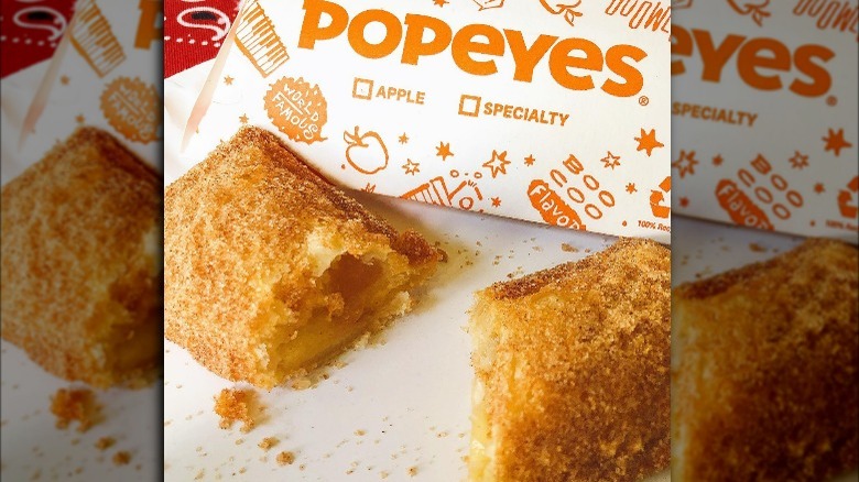 Popeyes cinnamon apple pie, mirrored