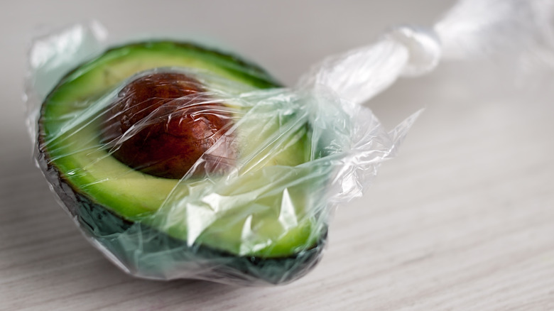 avocado in a bag ready to freeze