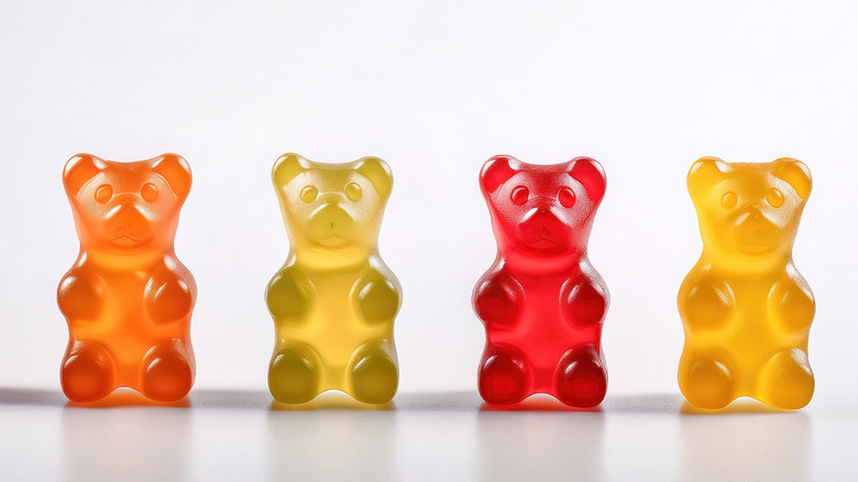 Row of gummy bears