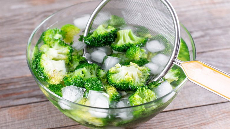 broccoli in ice bath