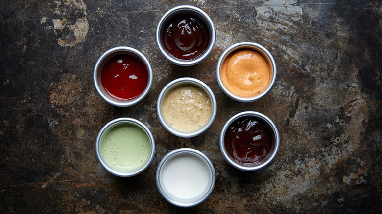 various assortment of sauces