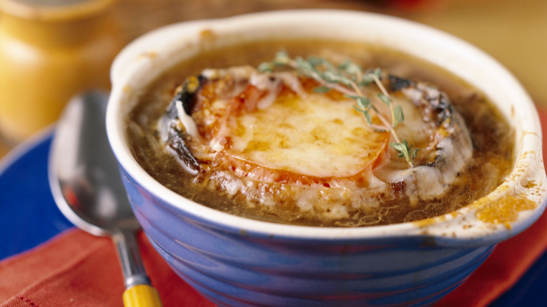 Bowl of French onion soup