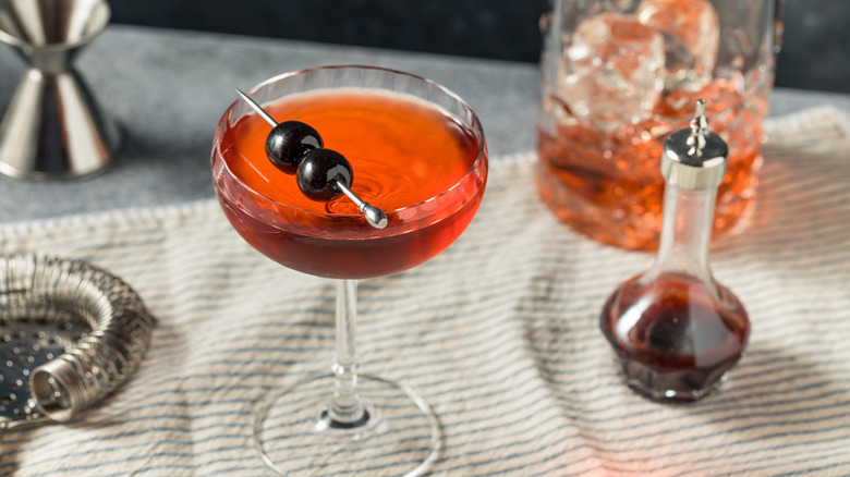 chocolate Manhattan with chocolate bitters