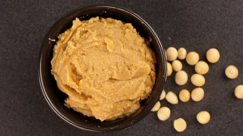 bowl of miso paste