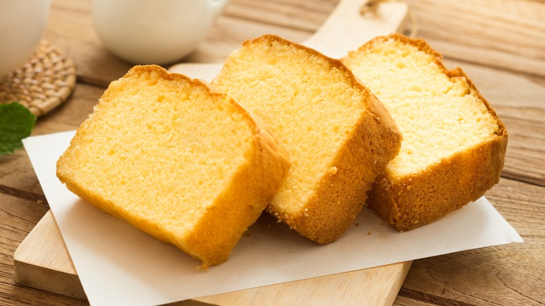 Thick slices of pound cake