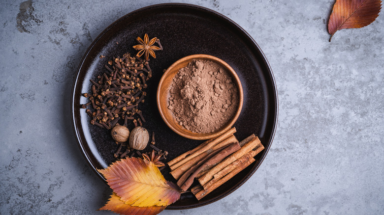 plate of assorted baking spices