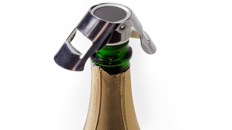 Stopper in champagne bottle 