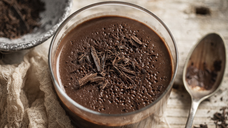 container of chocolate mousse