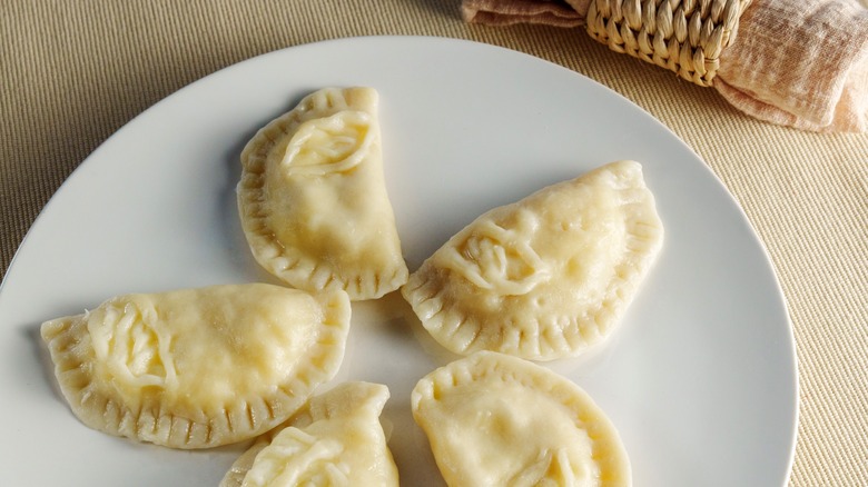 dumplings on white plate