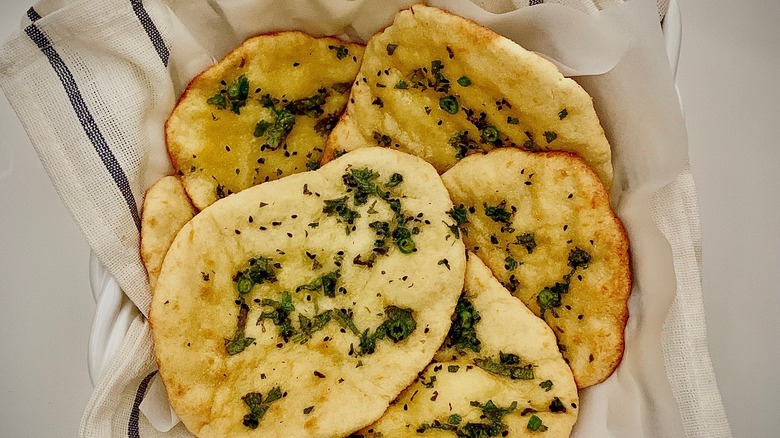 keto flatbread on a towel