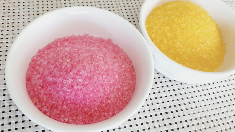 pink and yellow sugar