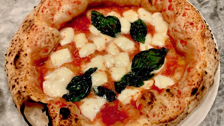 Closeup of Neapolitan pizza