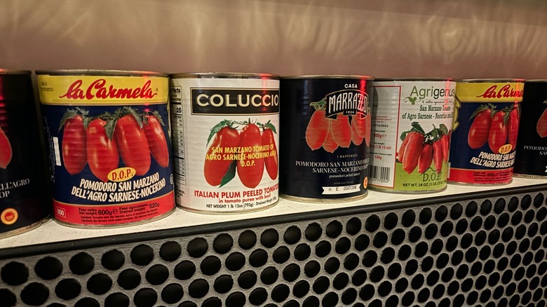 Cans of Italian tomatoes