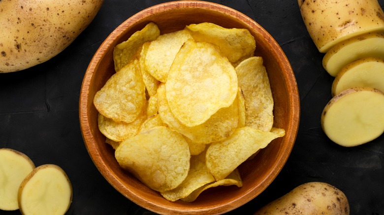 Bowl of potato chips