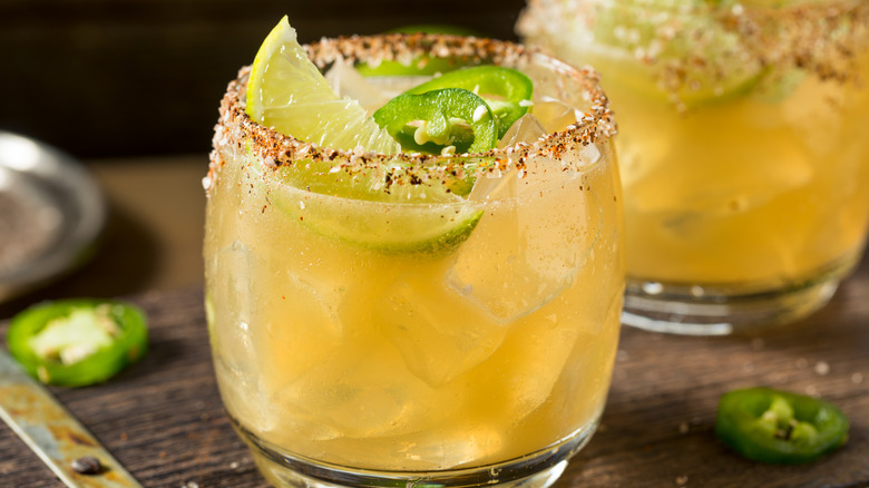 spicy margaritas with jalapenos