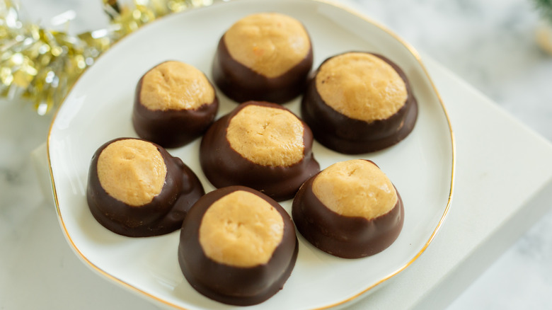 buckeye candies on a plate