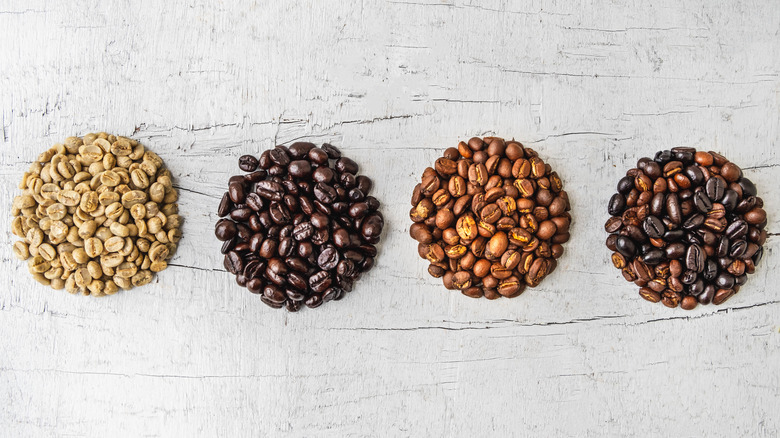 a variety of coffee beans