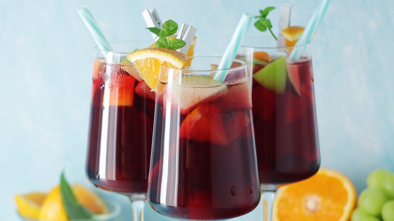 glasses of sangria