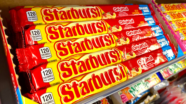 shelf display of Starburst