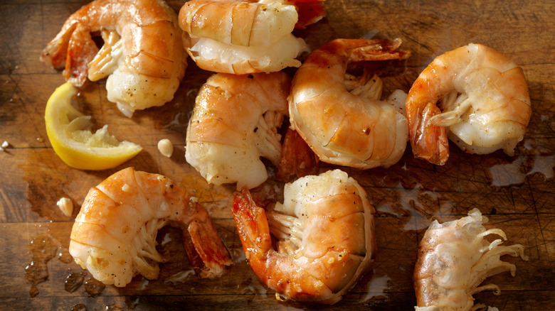 Peel-and-eat shrimp with tails