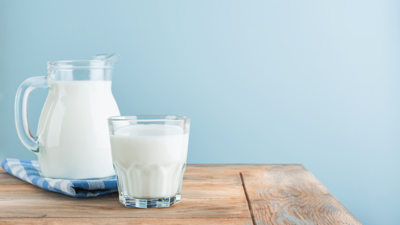 Jug and glass of milk