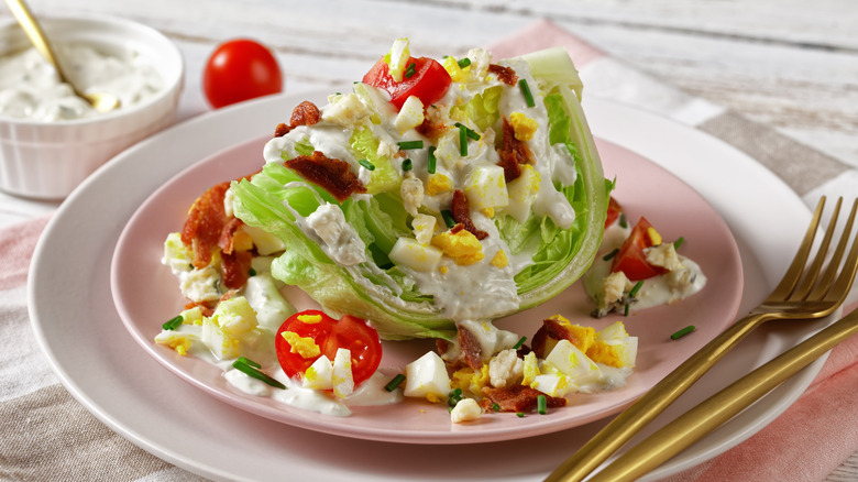 Wedge salad on a plate