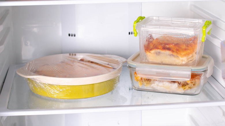 Frozen prepared dishes in the freezer