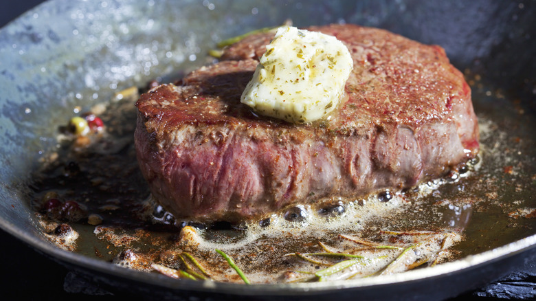 Beef Steak Pan Seared With Butter