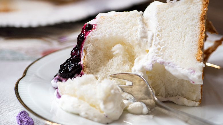 cake with berries and cream