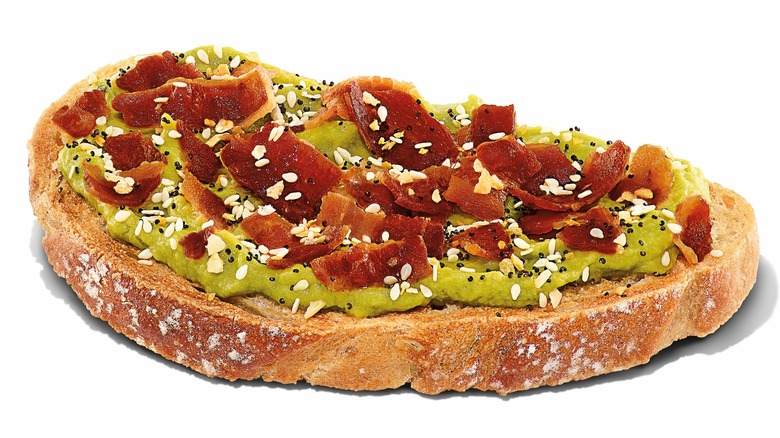 Dunkin's bacon topped avocado toast