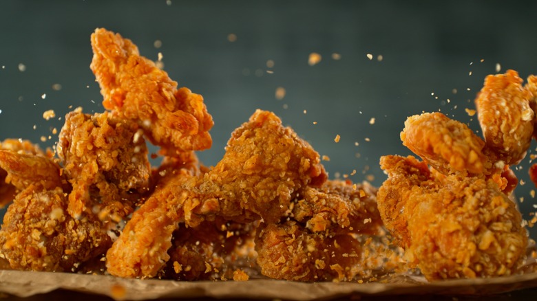 Pieces of fried chicken