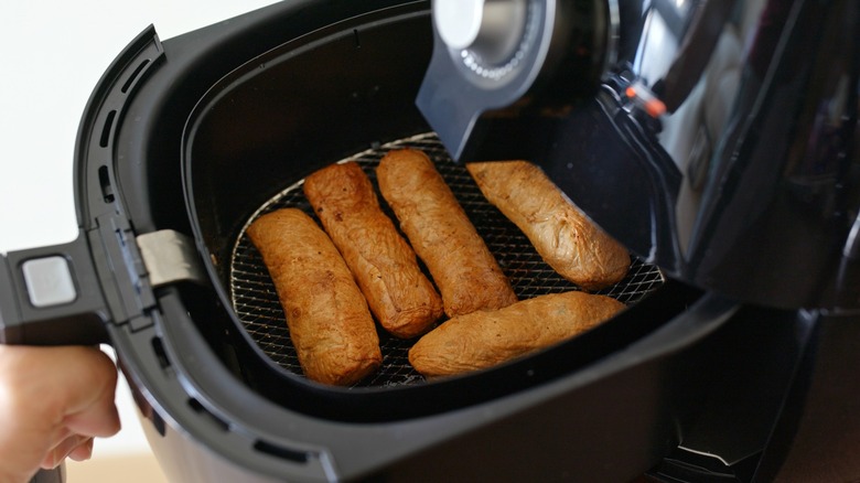 crispy fishcake rolls in an air fryer